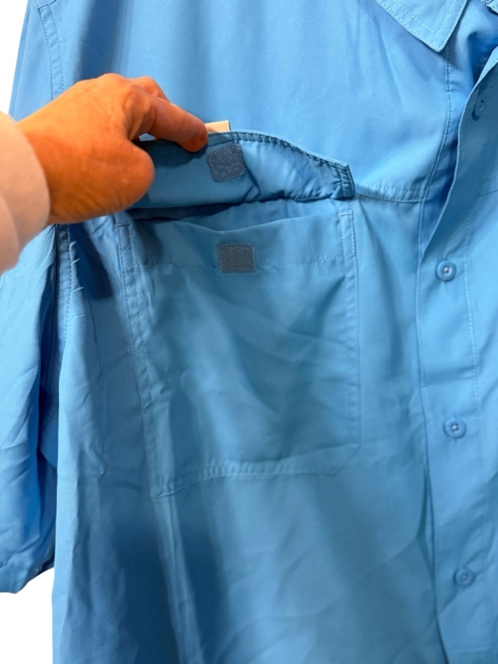 Mens Habit short sleeve vented fishing shirt in Malibu Blue Size 2XL. EUC - Picture 3 of 10